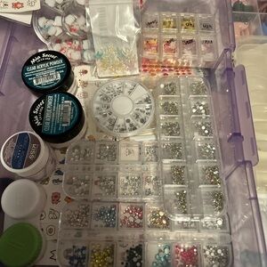 Nail Art Rhinestone and Glitter Set